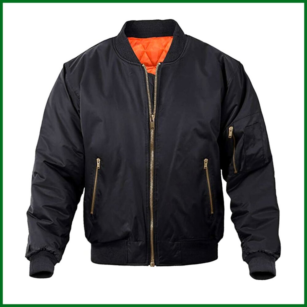 Classic Bomber Jacket Quilted Polyester Straight … - image 1